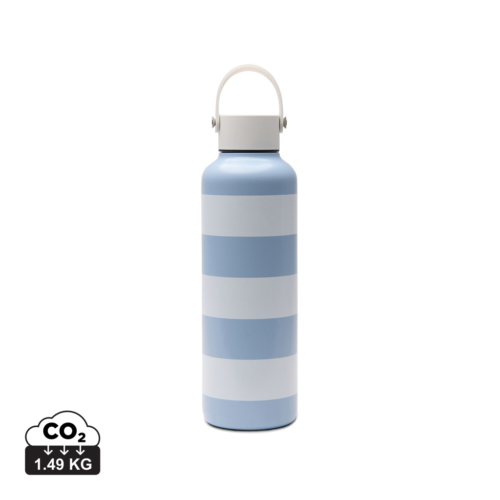 Bouteille personnalisable en inox recyclé 600 ml Lagoa Bleu clair / blanc